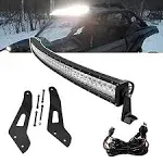 52 inch 288W Offroad Curved LED Light Bar Spot/Flood Combo Beam &amp; Upper Roof ...