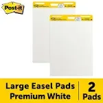 Post-it Self-Stick Easel Pads, 25 x 30, White, 30 Sheets, 2/Carton