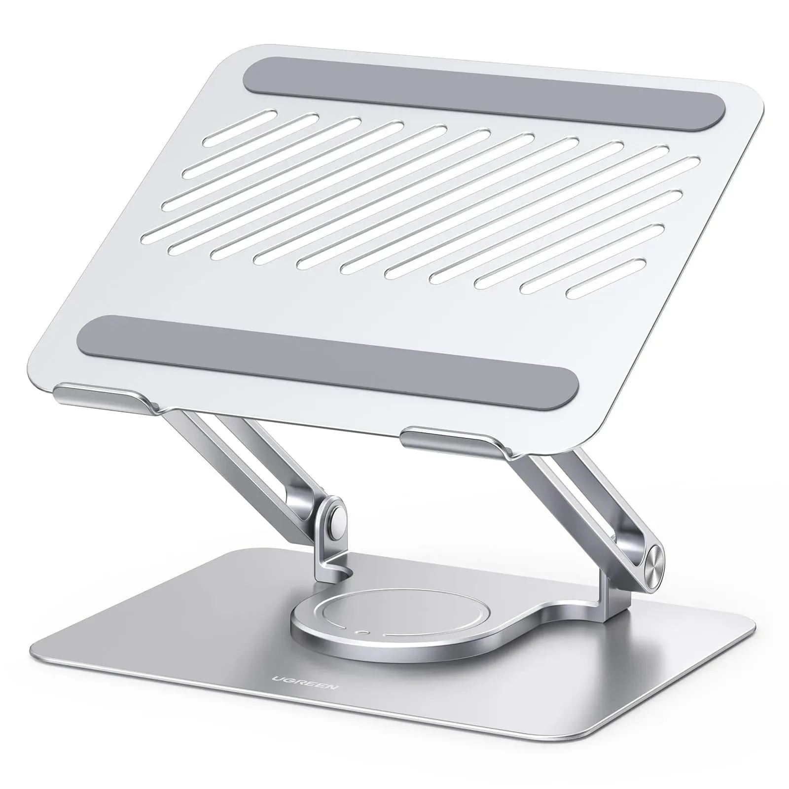 Laptop Stand for Desk with 360° Aluminum Rotating Base Laptop Holder Adjustable 