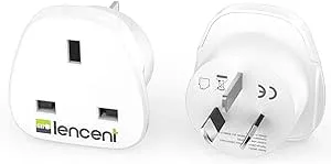 LENCENT 2X UK to Australia China Plug Adapter, Grounded Australian Travel Adapter for Australia New Zealand China Fiji Argentina and More (Type I)