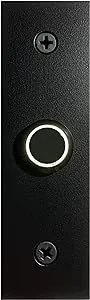 ModTX Modern LED Doorbell in Black Aluminum, Countersunk Screw, White LED, Flat Black