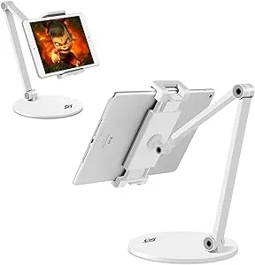 KABCON Tablet Stand,Tightnes<wbr/>s Adjustable 360°Rotatable Multi-Angle White 