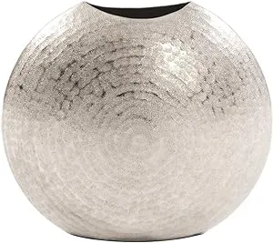 Howard Elliott Frosted Silver Metal Vase - Small