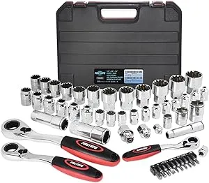 FIRSTINFO Low Profile Go-Through Socket Wrench 52 Pcs Set -US