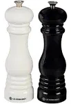 Le Creuset Salt and Pepper Mill Set, 8&#034; x 2 1/2&#034; each, Black &amp; White Large