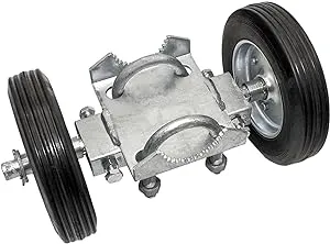 Jake Sales ROLLING GATE 6inches WHEEL CARRIER: for Chain Link Fence Rolling/Sliding Gates - Gate Wheel Rut Runner - 2 Rubber Wheels (axle is 7inches from Wheel to Wheel)