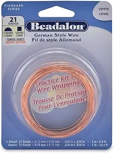 Beadalon® German Style Wire Practice Kit 21 Gauge/0.72mm Copper Color (8m)