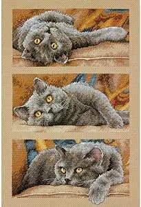 Dimensions 70-35301 Max the Cat Counted Cross Stitch Kit, 14 Count Beige Aida, 10" x 15"