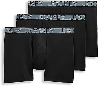 Jockey Men's Underwear Active Microfiber 5" Boxer Brief - 3 Pack