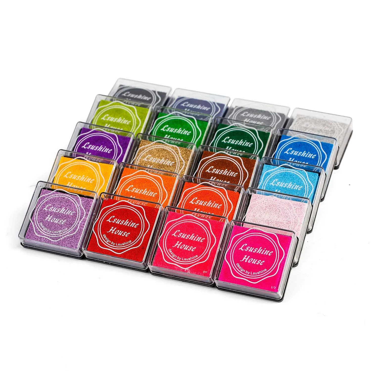 Lsushine Craft Ink Pad Stamps Partner Diy Color,20 Colors Rainbow Finger Ink pad