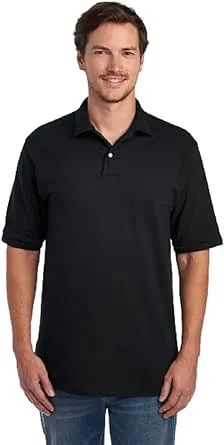 Jerzees Men's SpotShield Short Sleeve Polo Shirt, Size: 4XL, Black