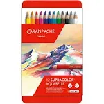 Caran d'Ache Supracolor Soft Aquarelle Watercolor Pencils Tin Set of 12