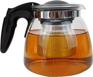 EIKS 1000ml Glass Teapot with Removable Infuser, Tea Maker Serving Pot for Blooming Tea Loose Leaf Tea