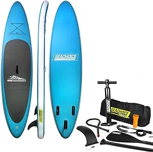 Seachoice Inflatable Stand-Up Paddle Board Kit, Includes Dual-Action Pump w/ Pressure Gauge, Ankle Leash & Carry Bag