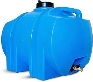 WaterPrepared 35 Gallon Utility Water Storage Tank, Size: 20.25 W x22.5 H X30 Large, Blue