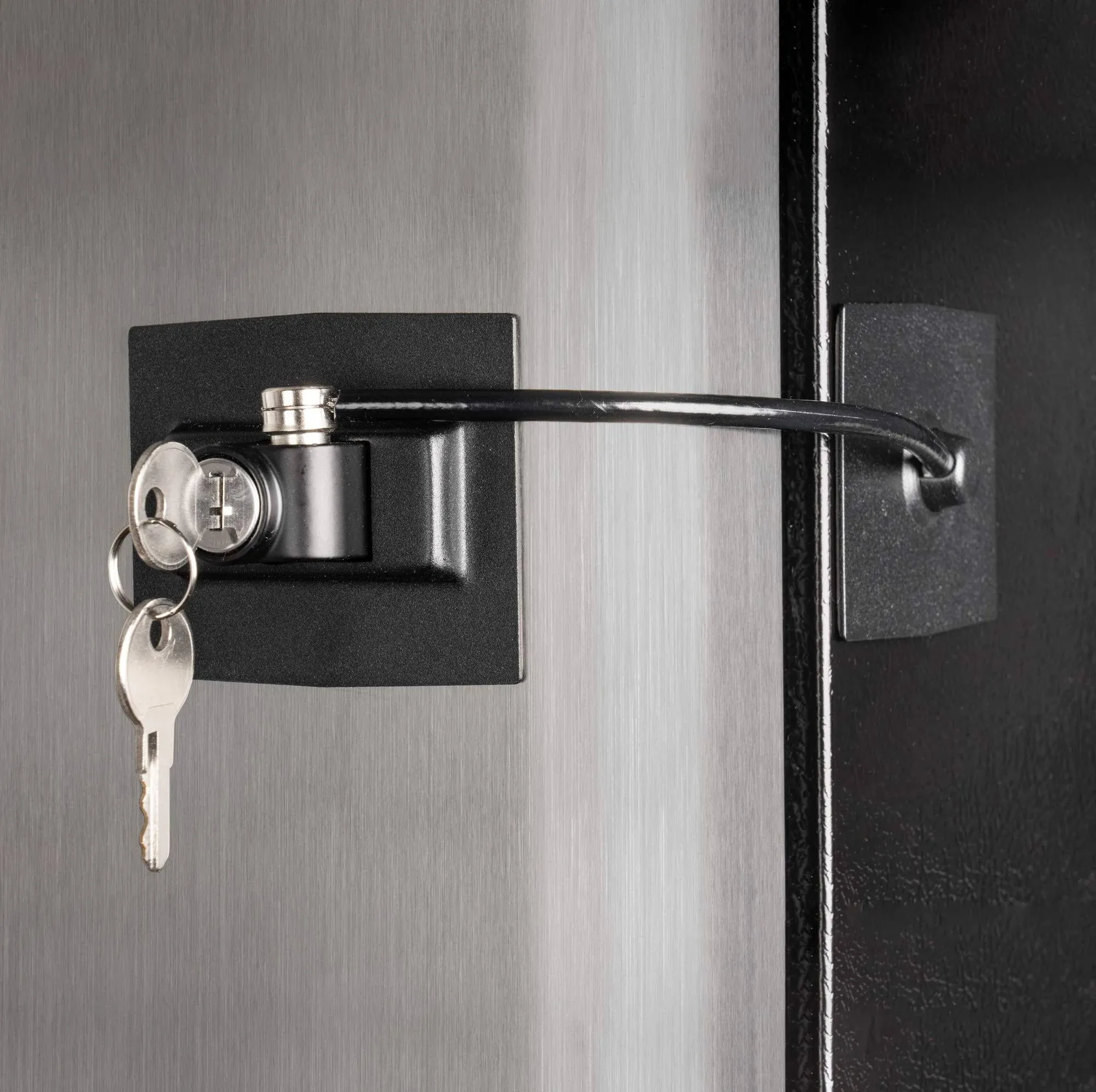 Premium Refrigerator Lock with Built-in Keyed Lock (Black)