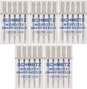 Schmetz Microtex Sharp Machine Sewing Needles Package of 5