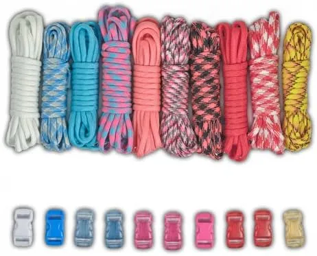 PARACORD PLANET 550lb Type III Paracord Combo Crafting Kits with Buckles