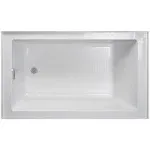 Jacuzzi Lns6036blxxxx Linea 60 inch x 36 inch Acrylic Soaking Bathtub for Three Wall Alcove, White