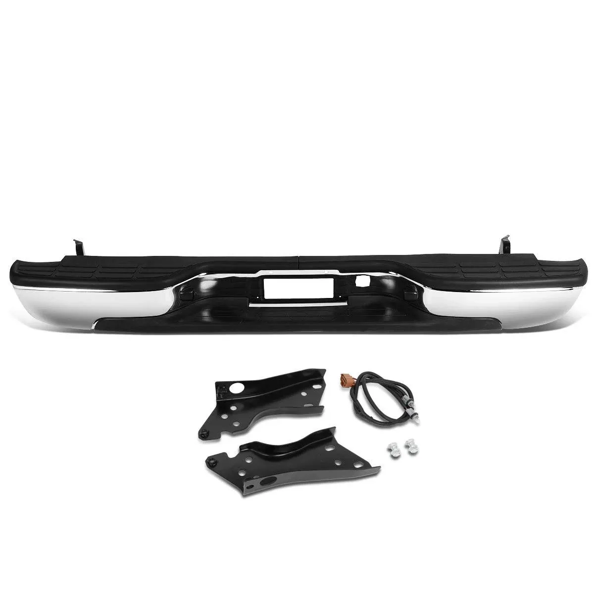 DNA Motoring ZTL-Y-0043 Carbon Steel Rear Step Bumper Assembly Compatible with 99-06 Silverado/Sierra 1500, 99-04 Silverado/Sierra 2500 w/o Parking Sensor Holes