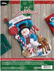 Bucilla Felt Applique Stocking Kit (18-Inch), Santa Stop Here