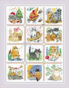 Cross-stitch kit  Cat Calendar 2136  RIOLIS  30x40cm