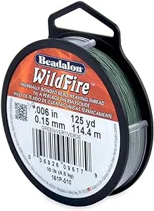 Beadalon Wildfire, 0.006 in, 0.15 mm, Break Strength 10 lb / 4.5 kg, Green, 125 yd / 114 m