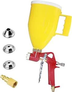 Joywayus Air Hopper Spray Gun with 4.0mm/6.0mm/8.0mm Nozzle Paint Texture Drywall Painting Sprayer, Yellow, 0.79 Gallon (3 L) Straight