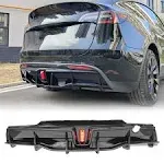 Fits 20-24 Tesla Model Y Gloss Black IKON Rear Bumper Lip Diffuser W/ LED Lamp  | eBay