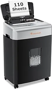 Bonsaii 12-Sheet Micro Cut Shredders for Home Office, 60 Minute P-4 Security Level Paper Shredder for CD, Credit Card, Mails, Staple, Clip, with Jam-Proof System & 4.2 Gal Pullout Bin C266-B