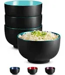 Kook Ceramic Ramen Noodle Bowls, 34 oz, Set of 4, Turquoise