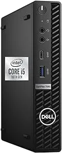 Dell OptiPlex 7080 Micro Form Factor Mini Business Desktop, Intel Core i5-10500T Processor, 16GB RAM, 512GB SSD, DisplayPort, RJ45, Wi-Fi 6, Windows 11 Pro, Black