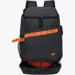 MIER Basketball Backpack Soccer Bag with Shoes Ball Compartment, Black