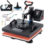 VEVOR 5 in 1 Heat Press 15" x 15" Digital Clamshell Sublimation for DIY Mug Cap Plate