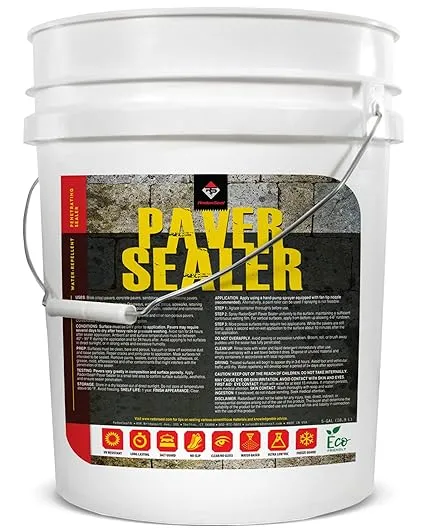 PaverArmor Penetrating Paver Sealer & Water-Repellent - Preserve and Protect Concrete, Brick, & Porous Stone Pavers. No Gloss/Non-Slip/Natural Finish - (5 Gals)