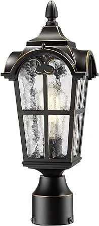 Emliviar Vintage Outdoor Post Lights - Farmhouse Lamp Post Lantern Light Fixture ...