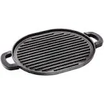 NuWave Cast Iron Grill, 12.42”x10.21” Non-Stick Grilling Surface, Deep Grill Ridges, Pre-Seasoned, Stay-Cool Silicone Handles, Easy-to-Clean, Oven