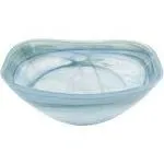 Badash Aqua Blue Bowl Alabaster Glass Centerpiece Serving Bowl - 10” Diameter