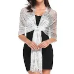 vimate Sparkling Metallic Shawls and Wraps for Evening Party/Wedding/Formal Dresses (With Free Buckle)