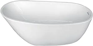 Kingston Brass VTRS683128 Aqua Eden 68 inch Freestanding Acrylic Bathtub White