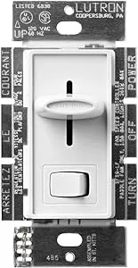 Lutron Skylark 1.5 Amp Single-Pole 3-Speed Slide-to-Off Fan and Light Control, SFSQ-LFH-WH, White