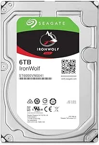 Seagate IronWolf ST6000VN001 6 TB Hard Drive - 3.5" Internal - SATA (SATA/600) - Storage System Device Supported - 7200rpm - 256 MB Buffer