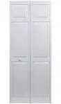 Seabrooke PVC Raised-Panel Bifold Door, White, Size: 36 inch x 80 inch