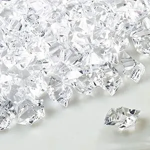 1000 Pcs Clear Fake Crushed Ice Rock for Vase Filler, Plastic Acrylic Diamond Crystal Table Scatter Cube Gem, Decorative Display Centerpiece Home Event (190514YD16x10-9234-1556543831)