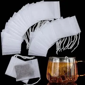 Bokon 1500 Pcs Disposable Tea Filter Bags for Loose Leaf Tea with Drawstring Small Empty Tea Bags Nonwoven Fabric Filter Tea Bags for Leaf Tea, Coffee, Spice, Herbs 2.76 x 3.54 Inches