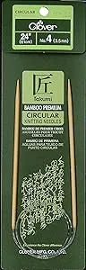 Clover Takumi Bamboo Circular 24-Inch Knitting Needles Size 4