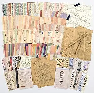 YINGIRON Vintage Scrapbooking Supplies Kit - 9 Pack | Junk Journal Supplies | Vintage Journaling Supplies Aesthetic for Adults ＆ Kids | Paper of Different Materials Offered (667 PCS)…