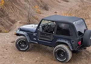 RAMPAGE PRODUCTS Rampage Frameless Trail Top Kit with Hardware | Vinyl, Black Diamond Color with Tinted Windows | 106535 | Fits 1997-2006 Jeep Wrangler TJ