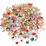 SANNIX 350Pcs Bracelet Charms Jewelry Making Charms Assorted Gold Plated Enamel 