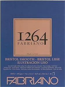 Fabriano 1264 Bristol Pad, 9 x 12, White